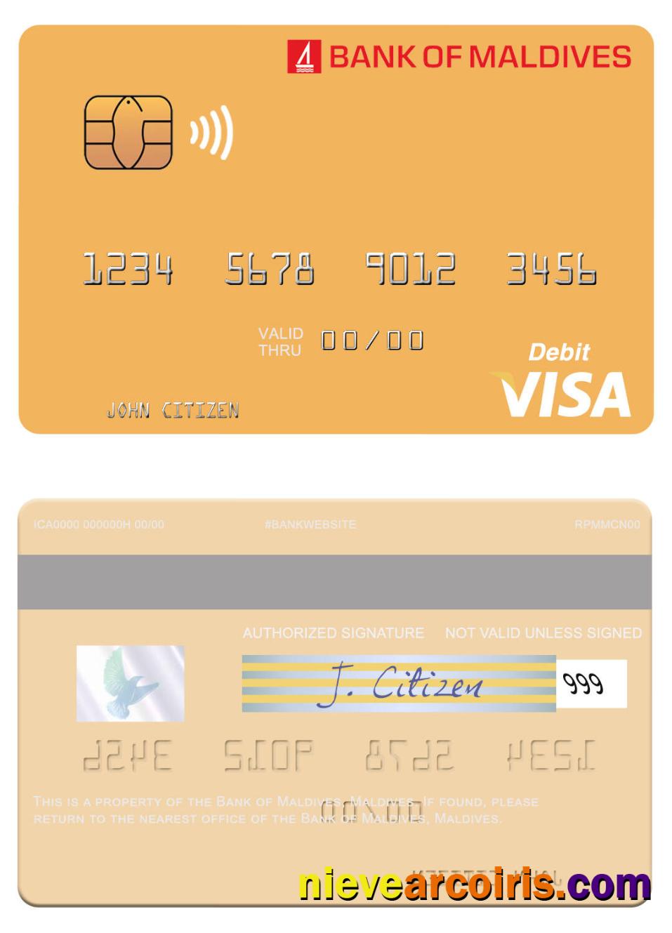 Maldives Bank of Maldives visa debit card